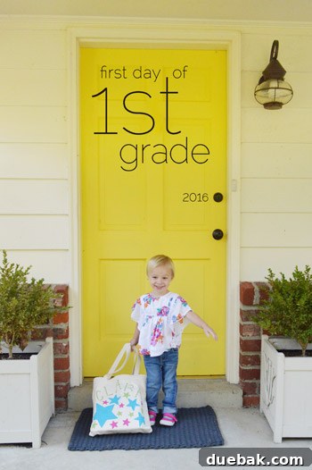 Fresh Start in the Classroom 11 A close-up of Clara's front door with 'Preschool' digitally added, showcasing a creative way to mark academic milestones.