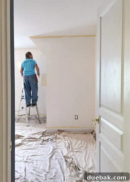Boys Outer-Space-Bedroom-Painting-Progress