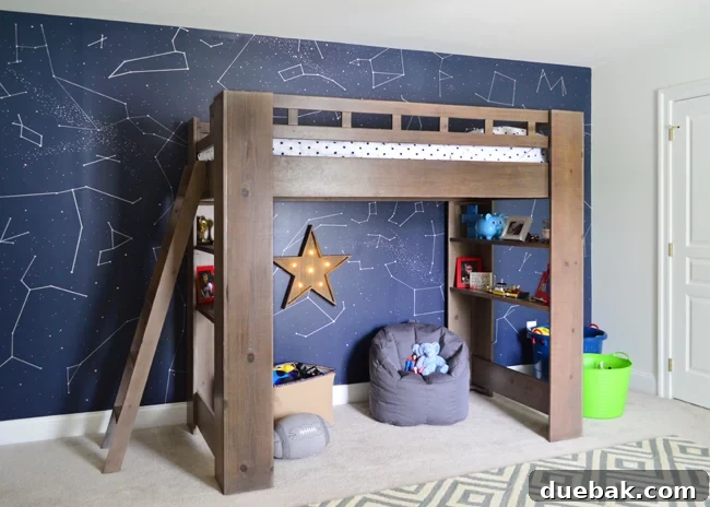 Boys Outer-Space-Bedroom Constellation-Accent Wall
