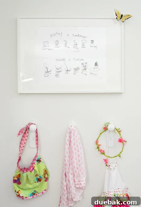 Bonus Room Glow Up 15 Decorative Hooks and Kid's Art in a Dress-Up Corner