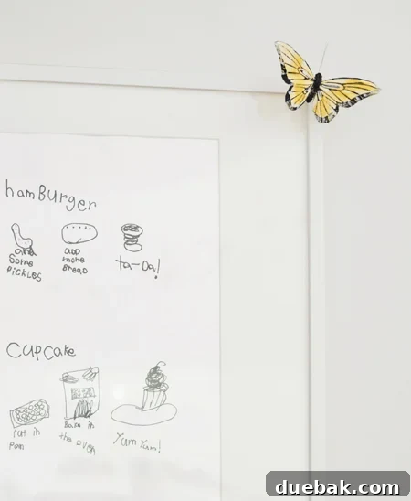 Bonus Room Glow Up 16 Close-up of Kid's Creative Recipe Art on Wall