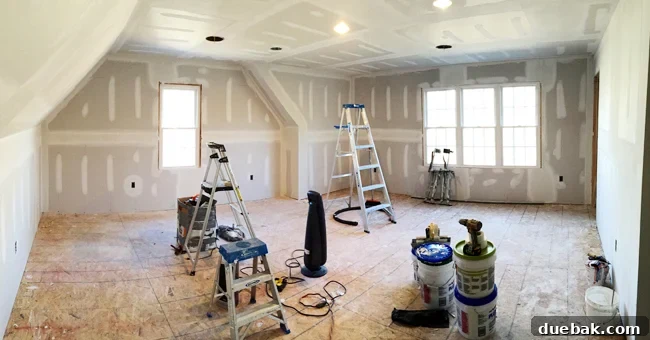Bonus Room Glow Up 3 Unfinished Playroom Before Drywall Installation, Early Stage