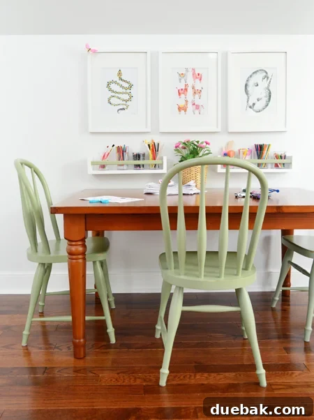 Bonus Room Glow Up 6 Kids' Pottery Barn Art Desk with Colorful Cat Coquillette Prints