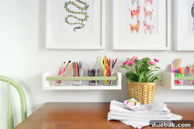 Bonus Room Glow Up 7 Organized Kids' Art Supplies in IKEA Spice Racks with Clear Cups