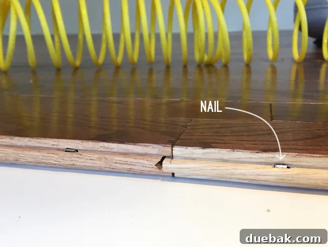 install hardwood flooring cleat nail sunk in place