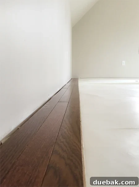 install hardwood flooring first rows done
