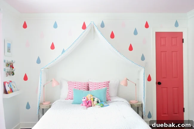 GirlsRoom-Canopy-Raindrop-Wall-Colorful-Door