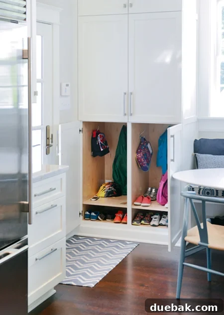 Inspiration: Hidden Mudroom Cabinetry from Lovable Livable Home