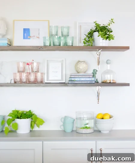 Modern Kitchen Design with Open Shelving and Wood Accents