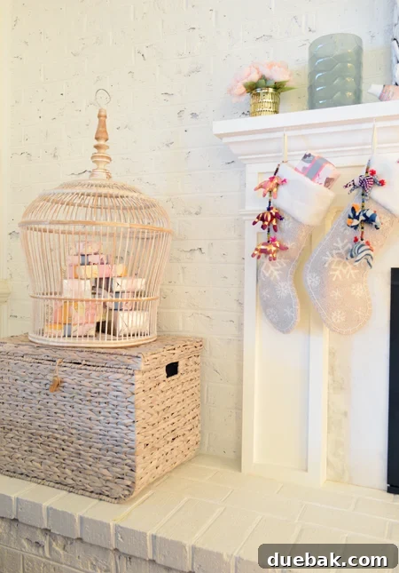 Sherry's creative 'cage o' presents' for organized holiday gift storage and festive display