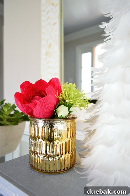 Step Inside Our Festive Home See Our Christmas Tree 13 xmas-decor-paper-flower-close-up