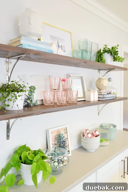 Step Inside Our Festive Home See Our Christmas Tree 10 xmas-decor-kitchen-shelves-ornaments