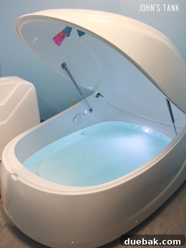 Inside an isolation tank for floating