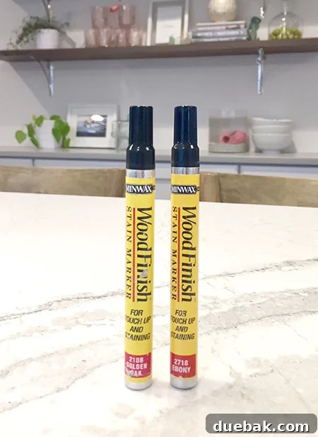 Wood furniture stain repair markers