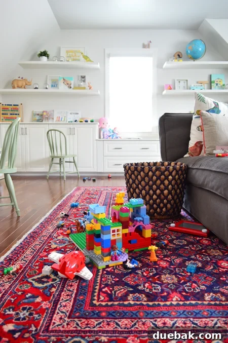 Traditional rug in a bright, inviting room