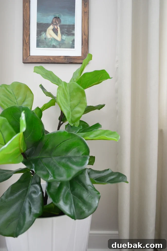 The Faux Fiddle Leaf Fig That Ended My Search 7 Multiple faux fiddle leaf fig plants in a home setting