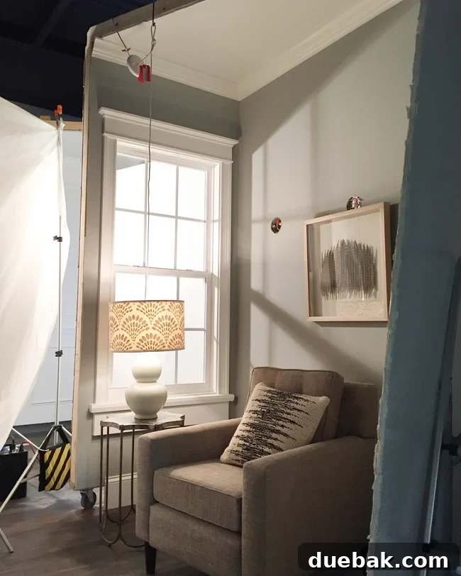 Behind the scenes shot of an unwired lamp base being photographed