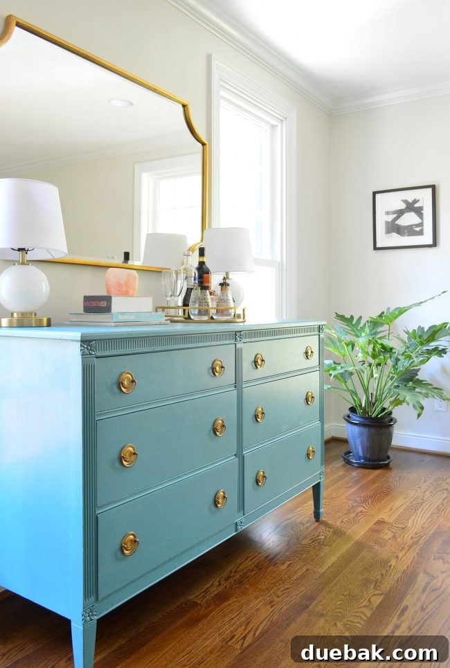 Repurposed Dresser with Gold Accents