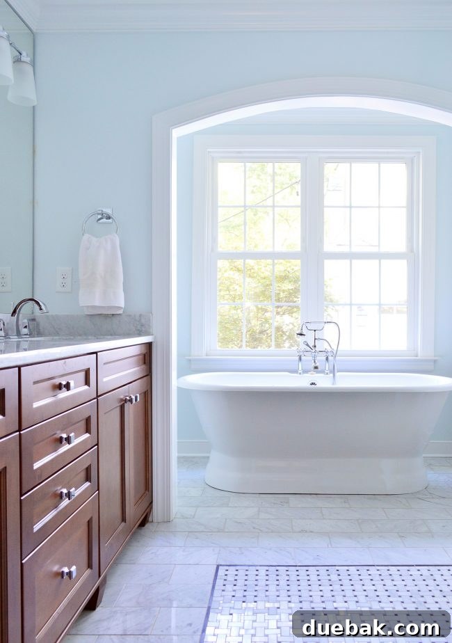 Master Bathroom with Soaker Tub and Basketweave Tile