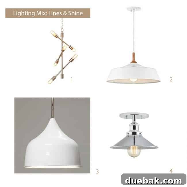 how to select light fixtures linear mood board