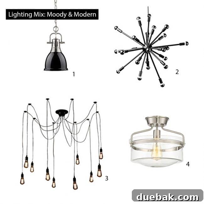 how to select light fixtures modern mood board