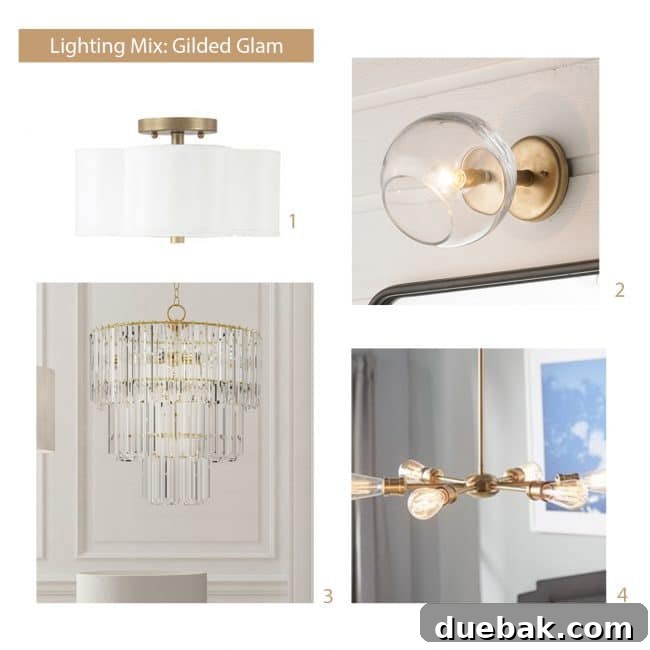 how to select light fixtures glam mood board