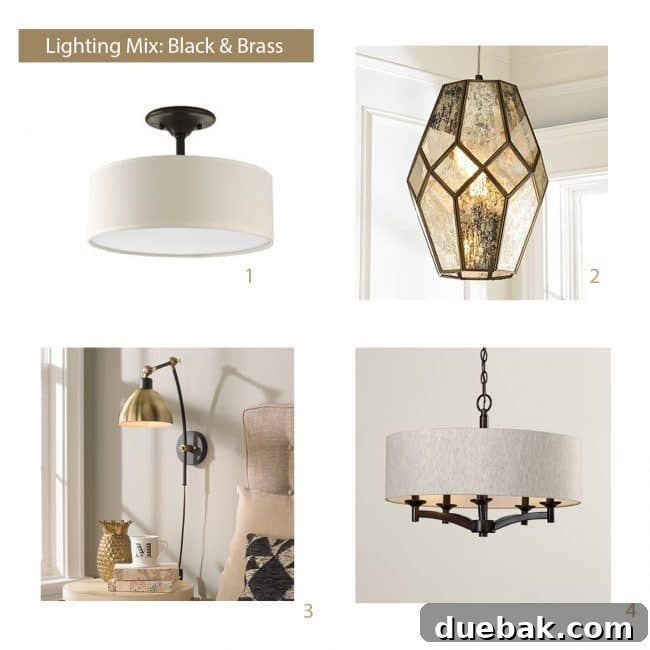 how to select light fixtures brass mood board