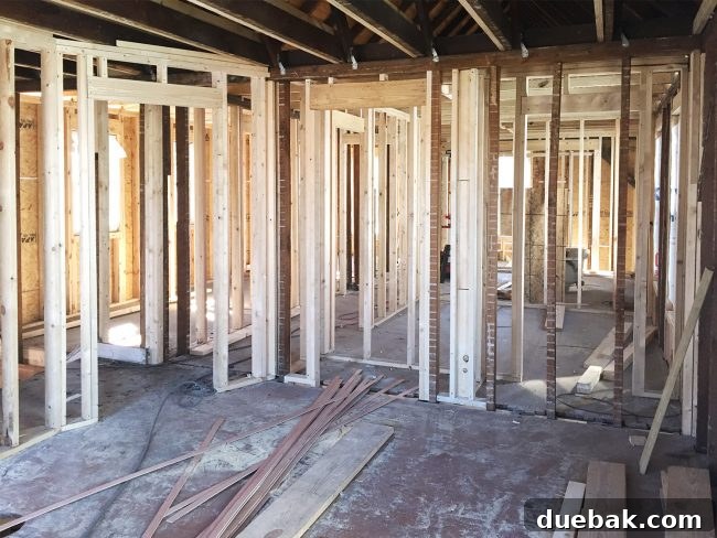 Upstairs framing progress in the beach house