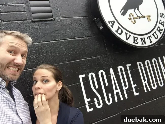 People showing nerves outside an Escape Room