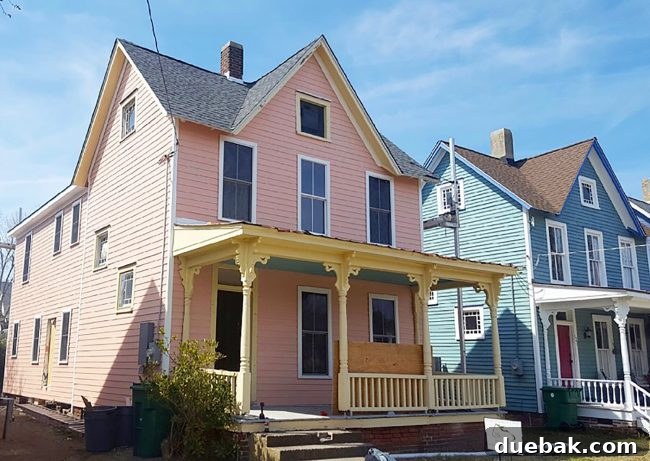 Our Beach House Steals the HGTV Spotlight 14 Our beach house exterior showcasing recent renovation progress, including new siding and paint