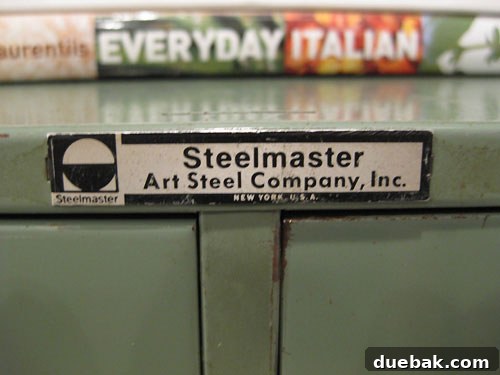 Close-up of 'New York' Label on Vintage Card Catalog Drawer
