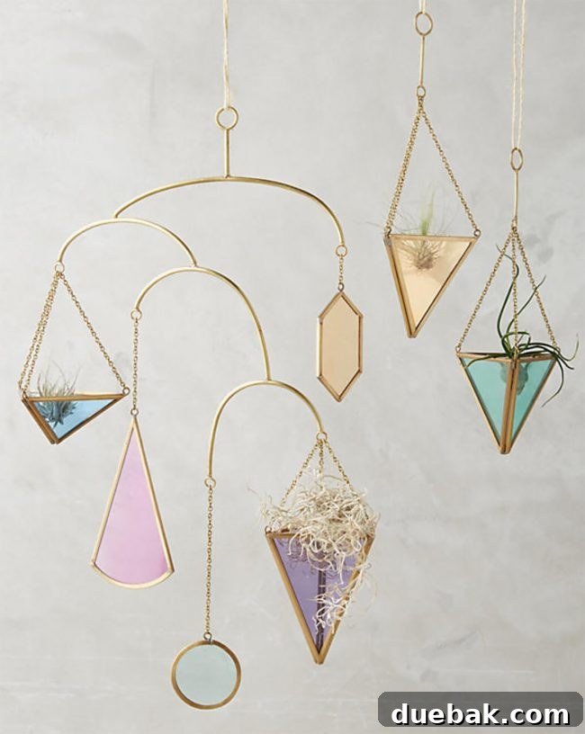 Hanging Planter with Stained Glass Panels
