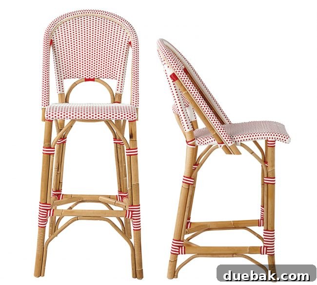 Woven Bar Stools with Backrest for Kitchen