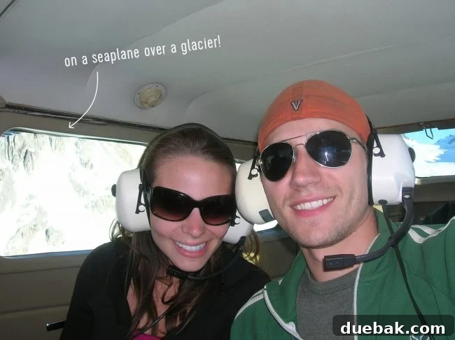 Couple hiking in Alaska during their honeymoon