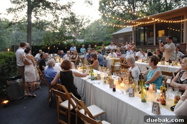 Couple dancing at their backyard wedding