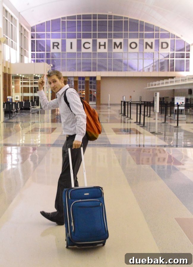 Man wearing a backpack over a business casual outfit