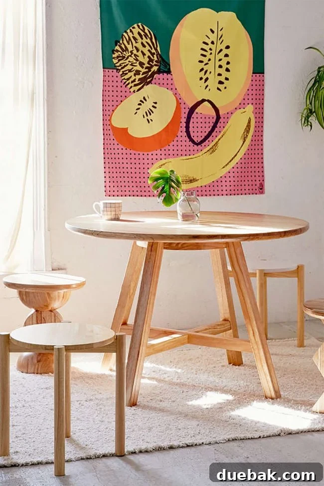 Labor Day Home Refresh: Furniture and Decor Savings 15 Urban Outfitters round wood table and Anthropologie sale items.
