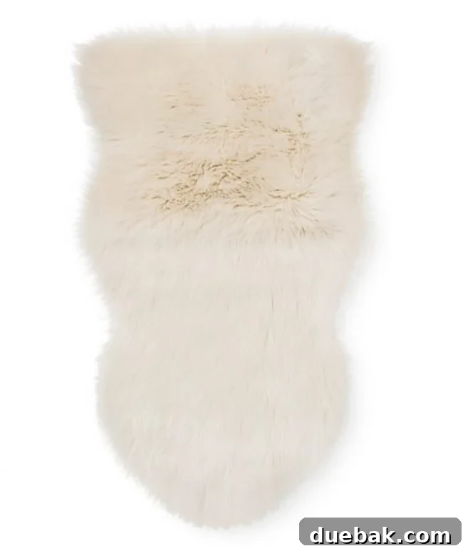 Labor Day Home Refresh: Furniture and Decor Savings 3 Cozy faux sheepskin rug, ideal for adding warmth and texture to bedsides or benches.