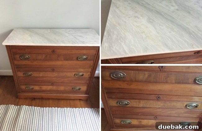 Faux Plants: Your Secret to Effortless Style 4 Marble-topped dresser found on Facebook Marketplace