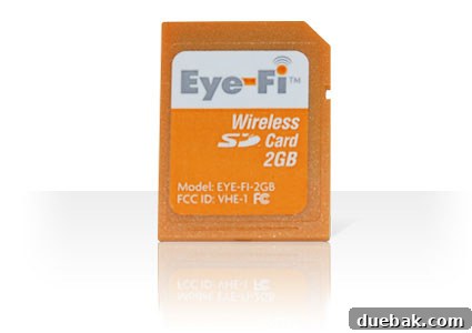 Eye-Fi wireless SD card, a game-changer for photographers and bloggers for instant photo uploads.