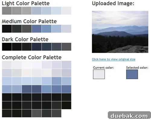 Blue Ridge Mountains Color Palette Generator - Serene Blues and Greens for Interior Design Inspiration
