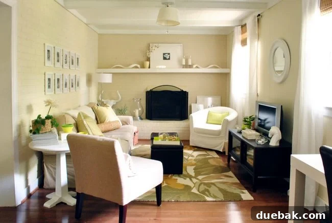 Family living room with sofa, coffee table, and decor.