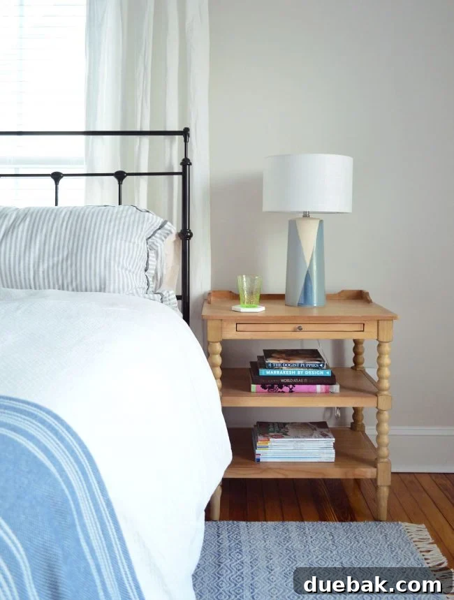 Nightstand in actual beach house bedroom