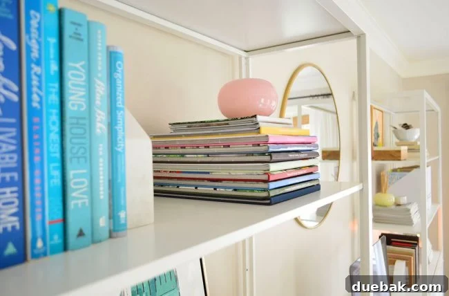 Close-up of the stack of family yearbooks