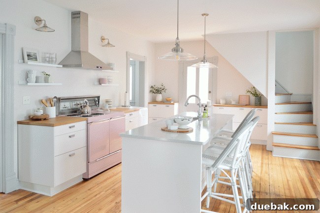 Kitchen mock-up displaying no backsplash tile on the wall
