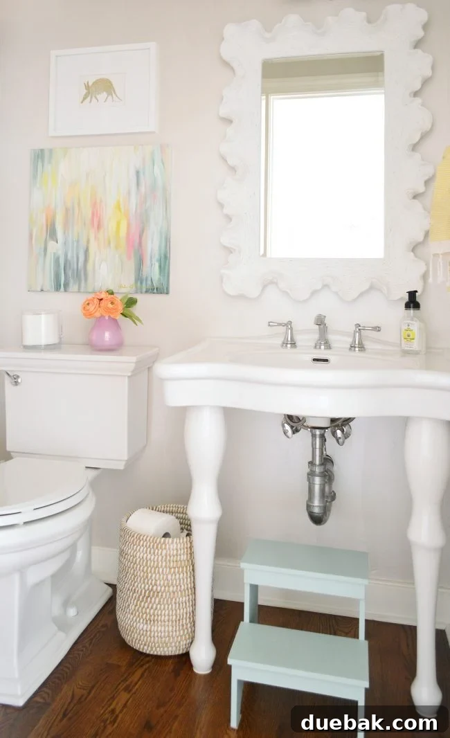 Console sink in a half-bathroom