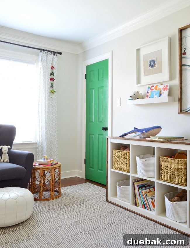 kids room with colorful accents