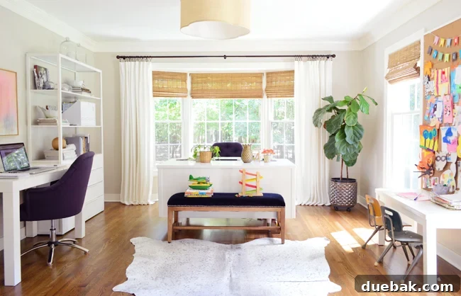 Edgecomb Gray office with Simply White trim