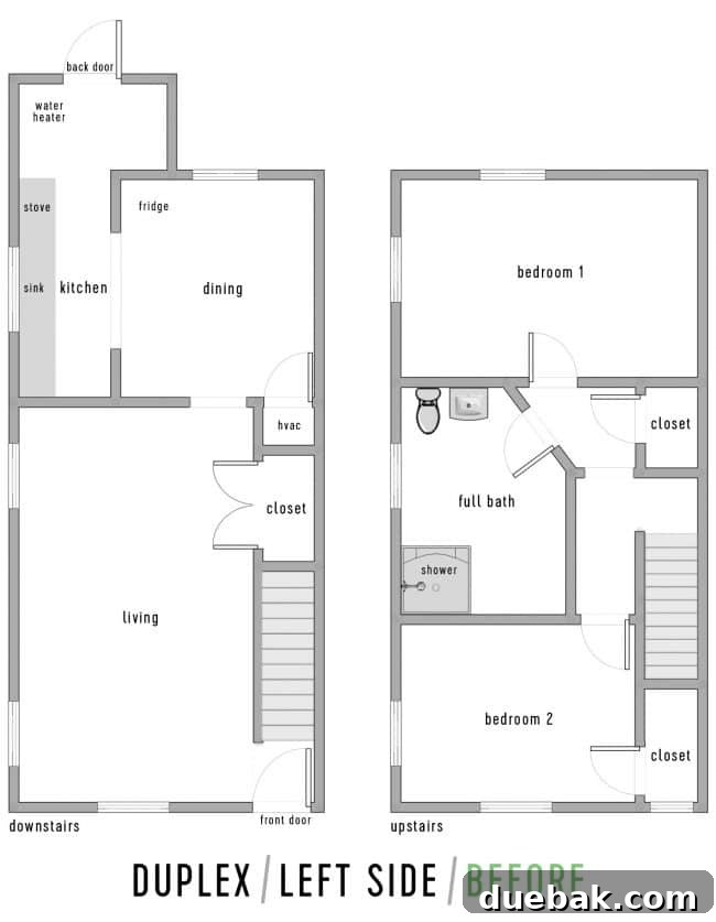 Redefining Duplex Spaces 5 Detailed floor plan of the duplex before renovation