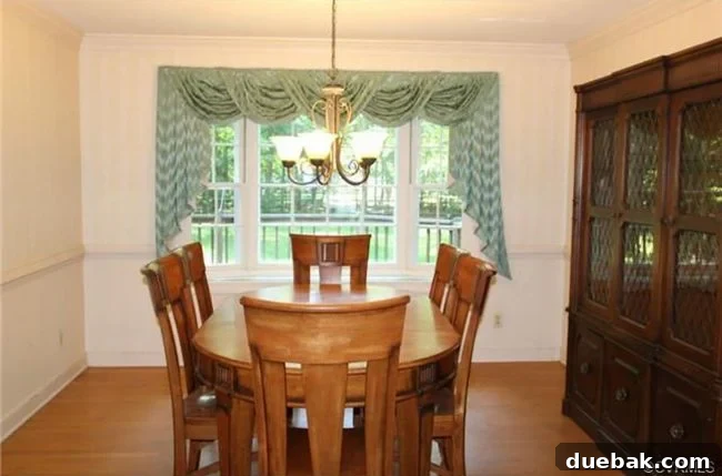 Home Staging Tips: Sell Your House or Simplify Your Life 25 before photo of dining room with old curtain and large china cabinet, appearing dated